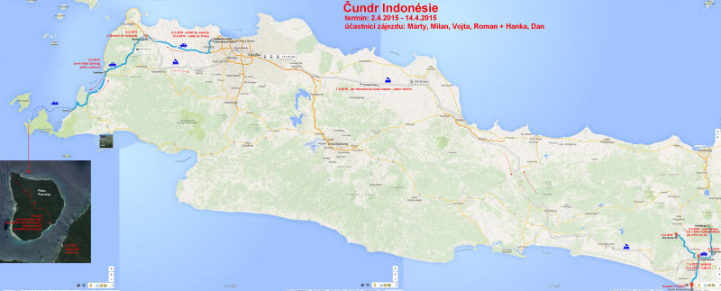 1 - mapa cesty - Indonesie 